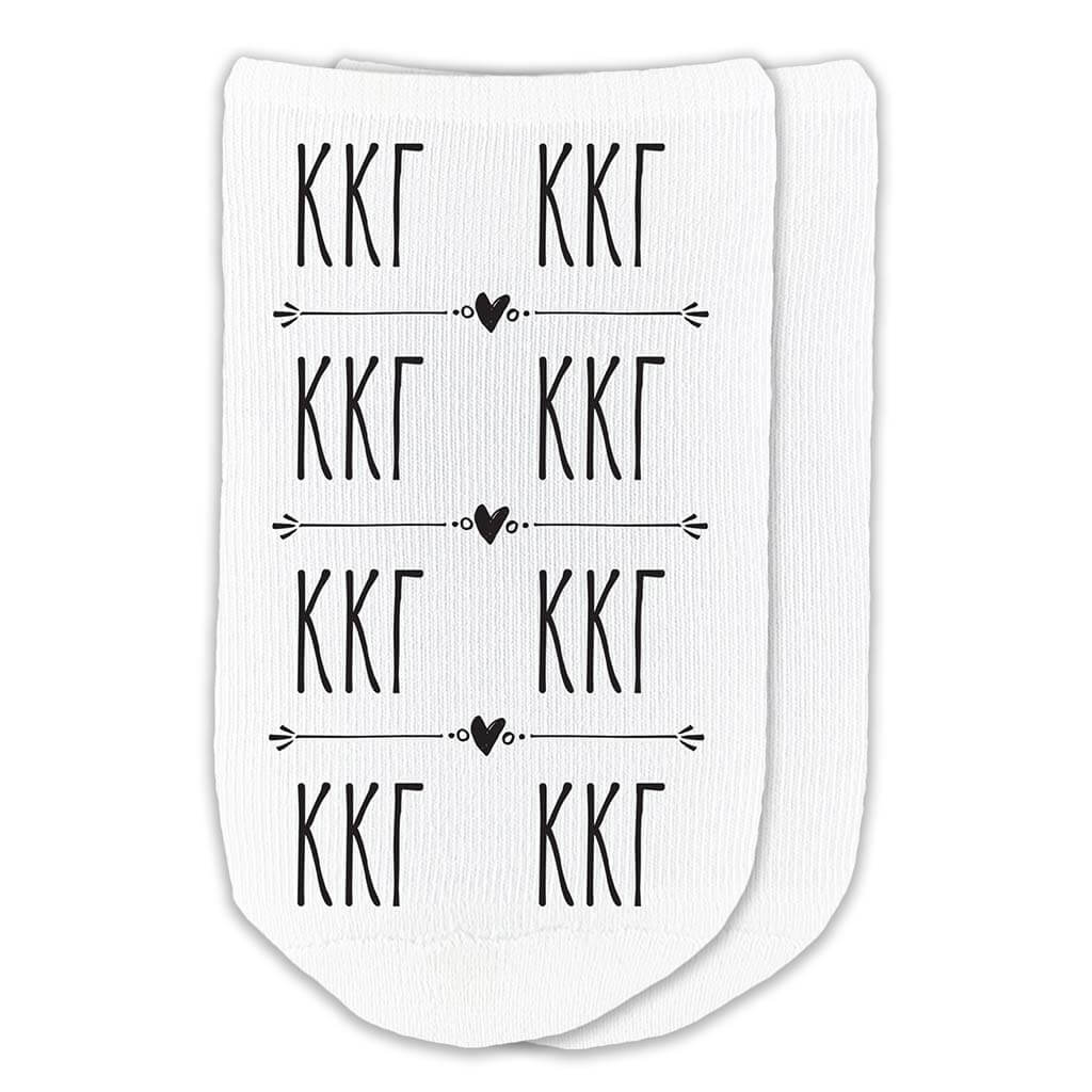Kappa Kappa Gamma sorority cotton socks with Greek letters are part of this sorority gift pack