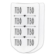 Pi Beta Phi sorority cotton socks with Greek letters are part of this sorority gift pack