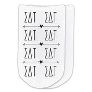 Sigma Delta Tau sorority cotton socks with Greek letters are part of this sorority gift pack
