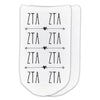 Zeta Tau Alpha sorority cotton socks with Greek letters are part of this sorority gift pack