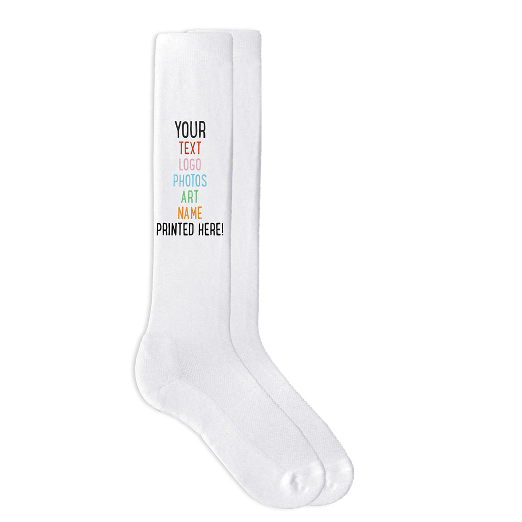 Custom design your own sports knee high socks.