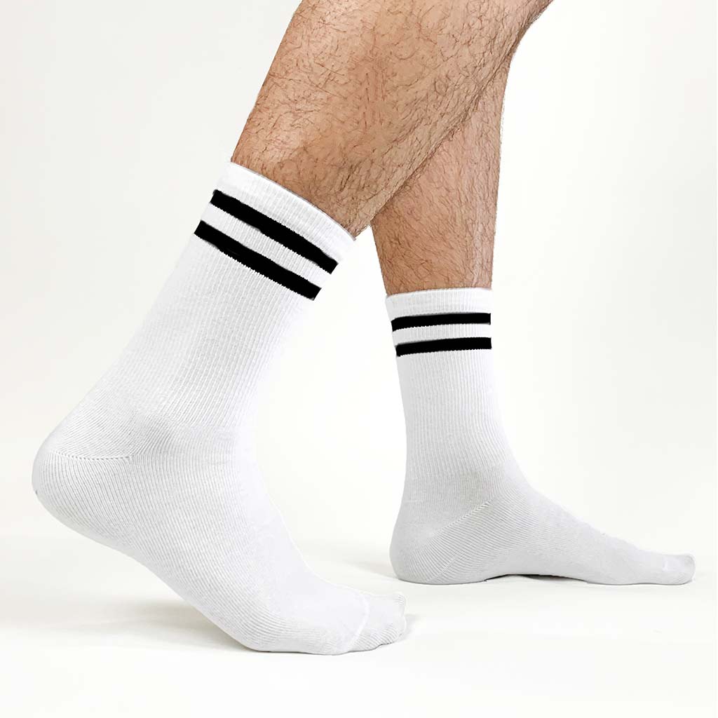 Custom Design 2 Striped Crew Socks for Men