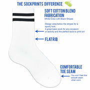 sock features for our black striped ribbed crew socks