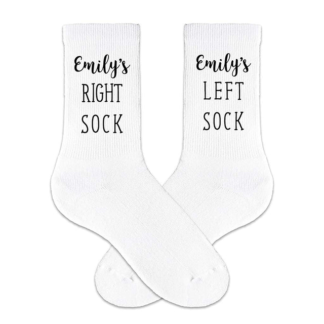 Funny Right and Left Socks Personalized with a Name
