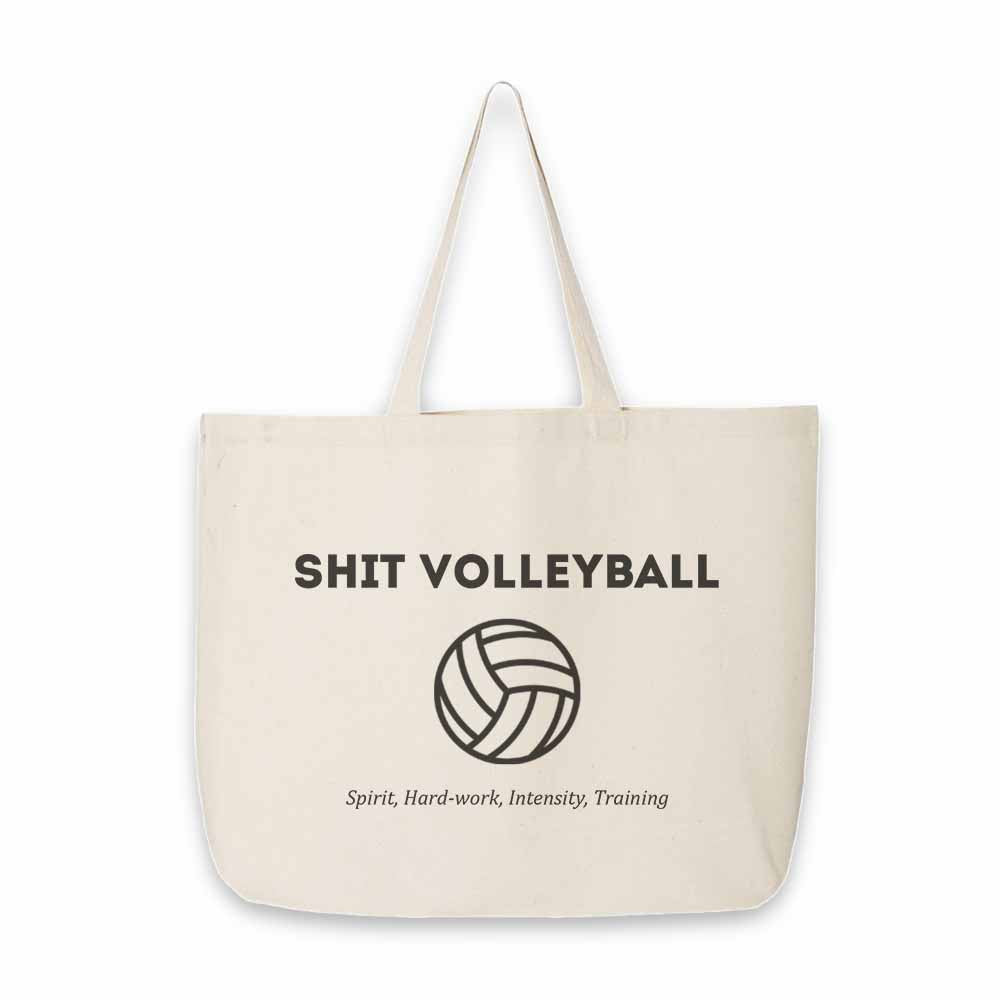 SHIT Volleyball Club Large Canvas Tote Bag - Black