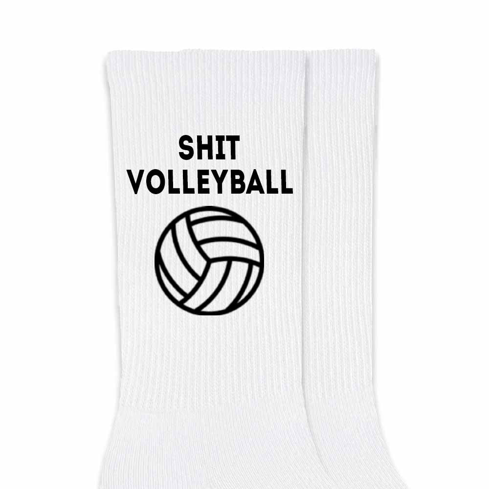 SHIT Volleyball Club White Crew Socks