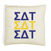 SDT sorority letters in sorority colors printed on throw pillow cover is a stylish gift.