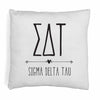 Super cute sorority boho design custom printed on white or natural cotton throw pillow cover.
