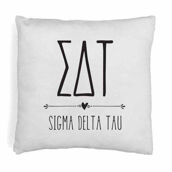 Super cute sorority boho design custom printed on white or natural cotton throw pillow cover.