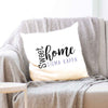 Sigma Kappa sorority name with stylish sweet home design custom printed on white or natural cotton throw pillow cover.