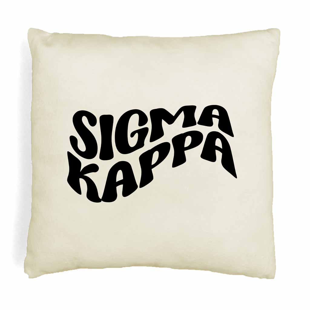 Super cute sorority boho design custom printed on white or natural cotton throw pillow cover.