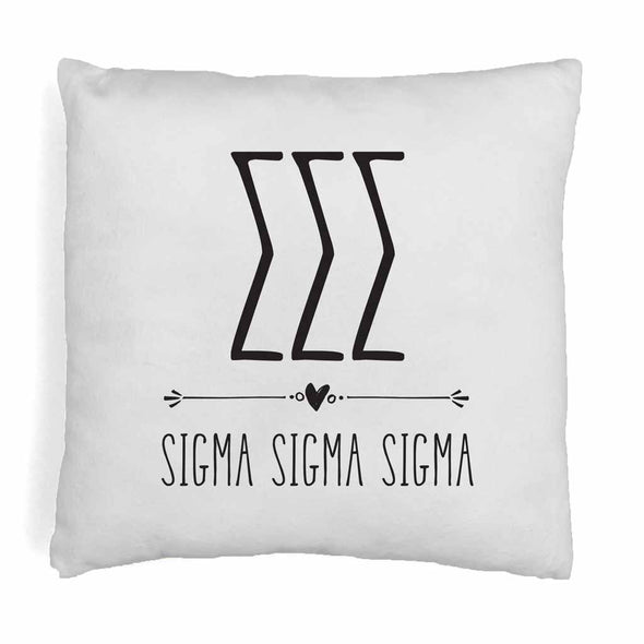 Super cute sorority boho design custom printed on white or natural cotton throw pillow cover.