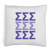 Sigma Sigma Sigma sorority letters digitally printed in sorority colors on throw pillow cover.