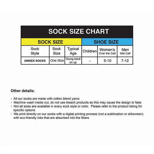 sizing chart for socks