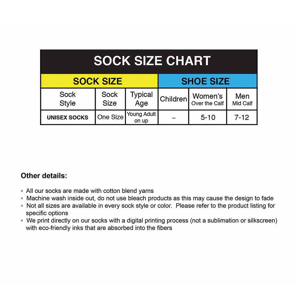 Sock sizing chart.