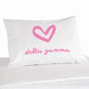 Delta Gamma sorority name with heart design custom printed on pillowcase