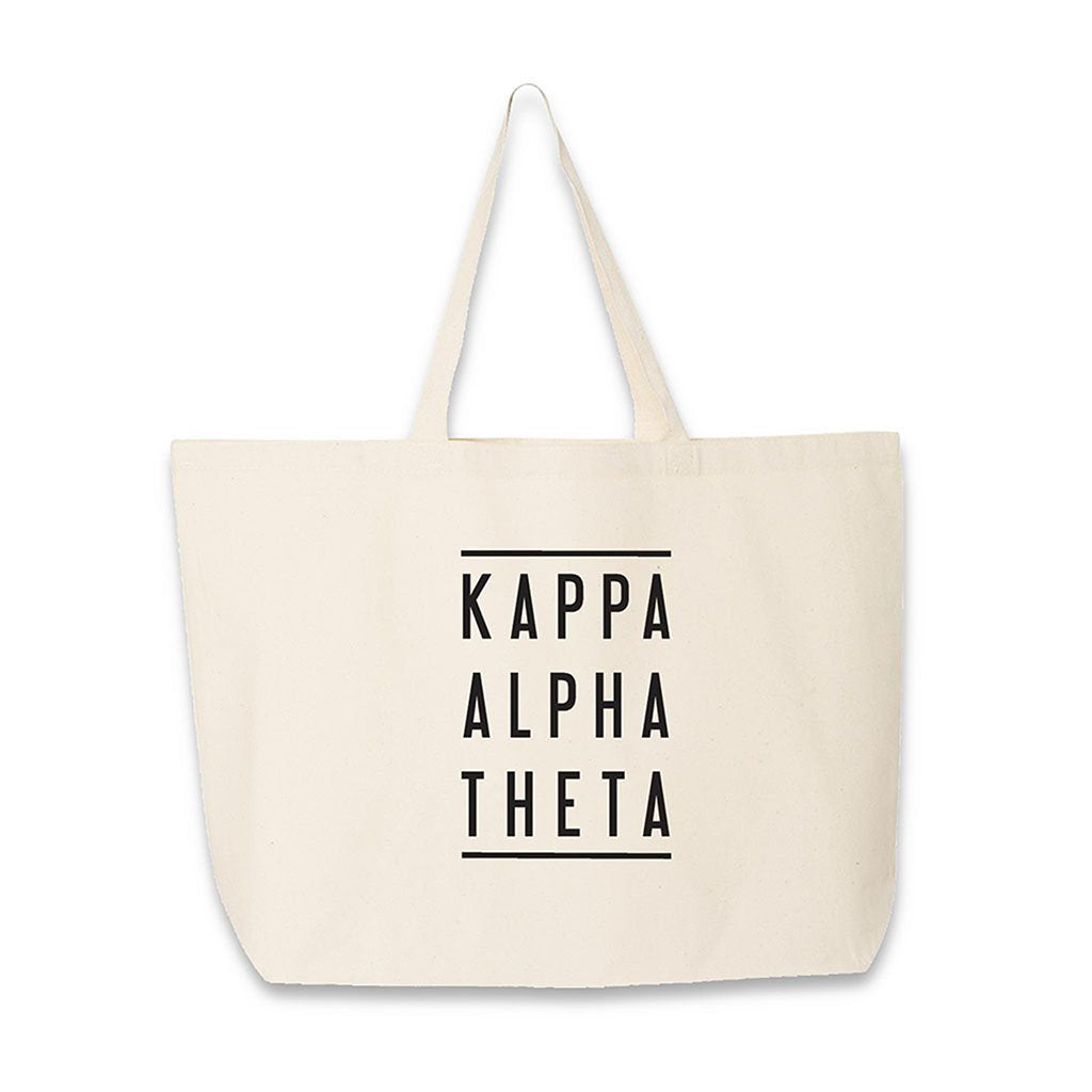 Kappa Alpha Theta printed on a natural cotton canvas tote