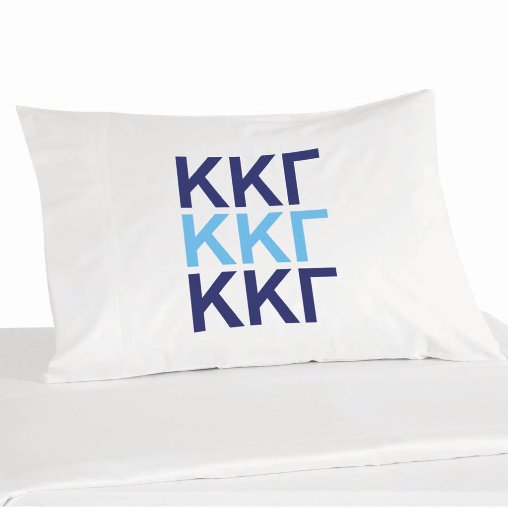 Kappa Kappa Gamma sorority letters custom printed on pillowcase