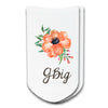 Super cute GBIG custom printed with watercolor floral design on white cotton no show socks.