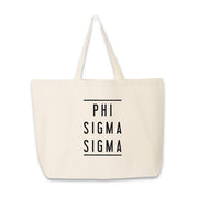  Phi Sigma Sigma printed on a natural cotton canvas tote