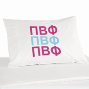 Pi Beta Phi sorority letters custom printed on pillowcase