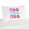 Pi Beta Phi sorority letters custom printed on pillowcase
