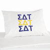 Sigma Delta Tau sorority letters custom printed on pillowcase