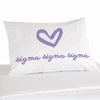 Sigma Sigma Sigma sorority name heart design custom printed on pillowcase