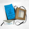 Fun personalized turquoise flat knit wedding socks for the GOAT father of the groom with a gift wrap bundle included with purchase of the wedding socks.
