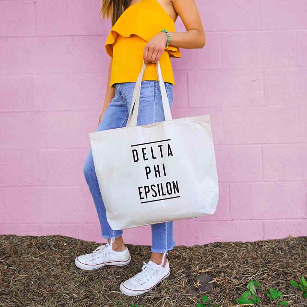 D Phi-E Sorority Tote Bag