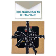 Gift wrap bundle set included with purchase of personalized gothic wedding day socks for the goth groom.