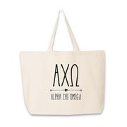 Alpha Chi Omega custom printed on canvas tote bag