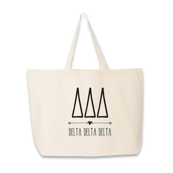 Tri Delta canvas tote for bid day bags and chapter orders