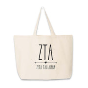 Zeta Tau Alpha canvas tote for bid day bags and chapter orders