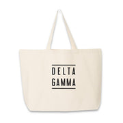 Delta Gamma printed on a natural cotton canvas tote