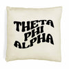 Super cute sorority mod design custom printed on white or natural cotton throw pillow cover.