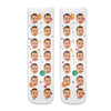 Adorable personalized photo face socks custom digitally printed using your photos on cotton crew socks with paint splat background is a great gift for Dad.