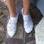 Valentines day socks custom printed on the top of the no show socks.