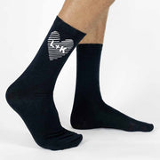 Custom printed cotton dress socks for wedding party