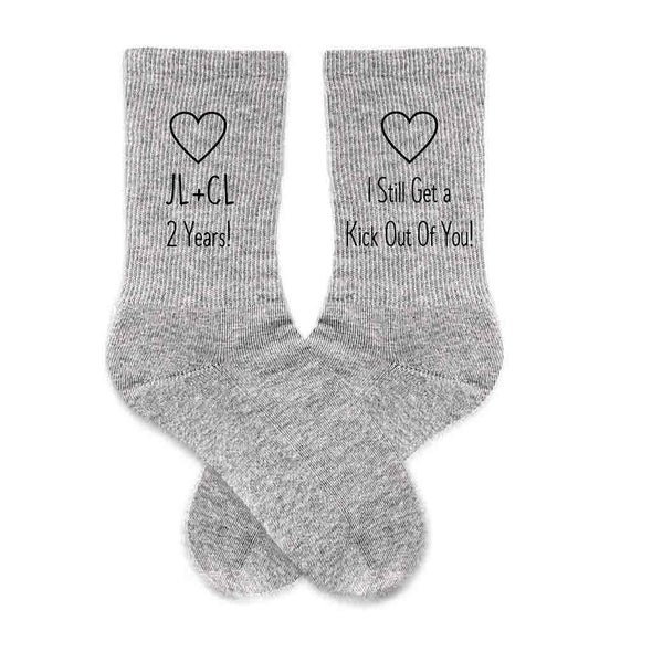 These heather gray cotton socks are the perfect pair for cotton wedding anniversary gift