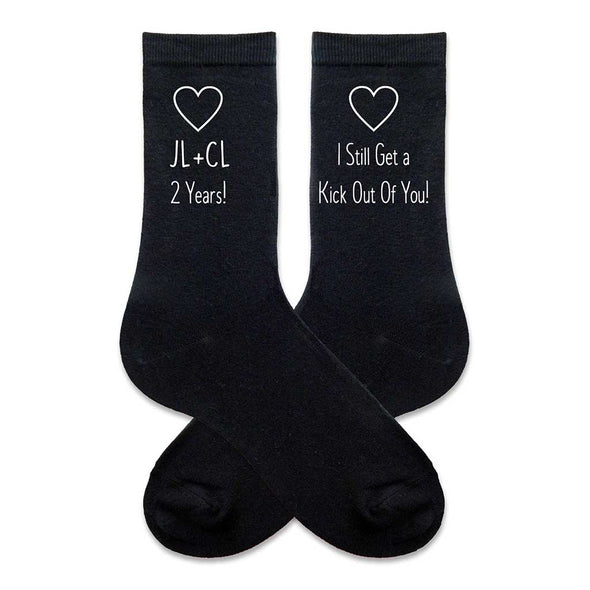 Custom printed dress socks personalized cotton anniversary gift idea