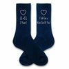 2 year anniversary gift for husband, navy socks with couple's initials