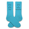 2 year anniversary gift for husband, turquoise socks with couple's initials