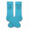 Celebrate your two year anniversary with a pair of custom personalized turquoise cotton socks