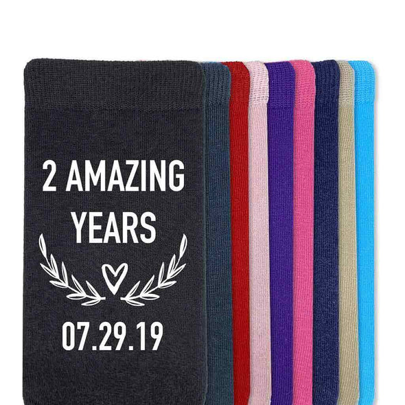 These cotton gift anniversary socks are perfect for the 2 year anniversary