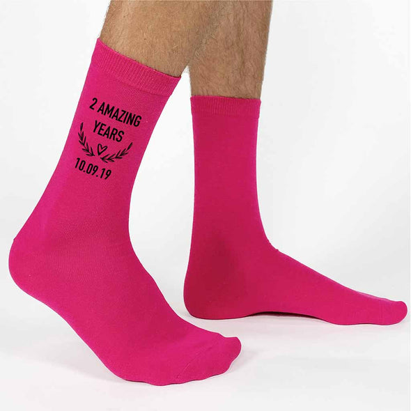 Personalized 2nd Anniversary Socks for Men