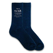 Father of the Bride navy dress socks custom printed and personalized