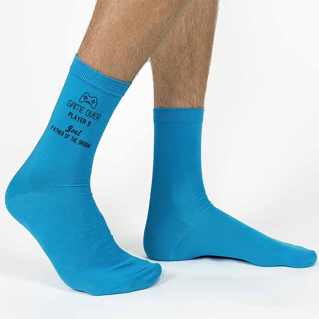 Comfortable cotton wedding dress socks personalized for the wedding day