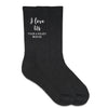 Wedding socks for the groom custom printed with names and initials