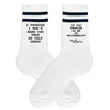 Comfy custom bridesmaid proposal socks digitally printed on striped crew socks